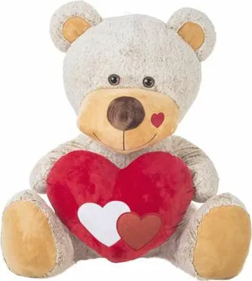 Produktbild von Plüschtier Beige Bär Herz 110 cm