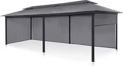 Obrázok produktu pre blumfeldt Grandezza Cortina, záhradný altánok, 3 x 6 m, 4 bočné sekcie, sivá