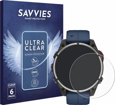 Produktbild von 6x Für Garmin quatix 8 Pro (47 mm) Schutzfolie Savvies Displayschutz Display Schutz Folie Klar Transparent