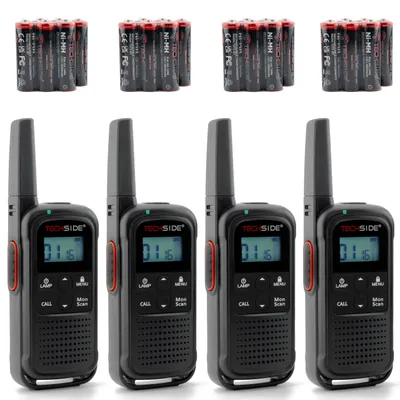 Image de Ensemble de 4 talkies-walkies - 16 canaux PMR446 - Rechargeables via USB-C - Étanches