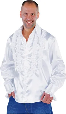Produktbild von M213221-1-L weiß Herren Rüschenhemd Discohemd Gr.L=56