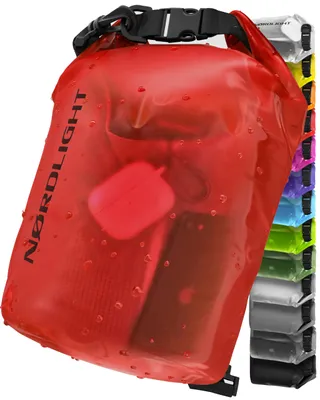 Produktbild von Nordlight Dry Bag 2L Wasserdichter Beutel - (Rot) Wasserdichter Packsack Mit Roll Top Verschluss Und Schultergurt | Schwimmen, Baden, Strand, Kanu, Stand Up Paddling, Tauchen