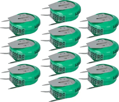 Produktbild von vhbw 10x NiMH Ersatz Knopfzellen-Akku (80 mAh, 1,2 V, NiMH)