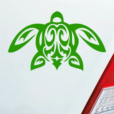 Produktbild von Auto Aufkleber Schildkröte Turtle Schildi Kröte Tribal 12x7 cm Hellgrün Sticker Heckscheibenaufkleber