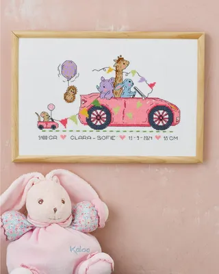 Productafbeelding van Permin kruisstikset "Clara-Sofie", met telpatroon, afmetingen 30x20 cm