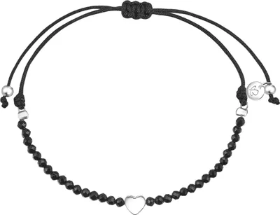 Produktbild von Armband Sterling Silber Spinell schwarz Textil (schwarz)
