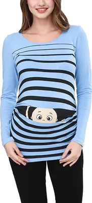 Produktbild von Umstandsshirt Langarm Guck Guck mit Motiv Schwangerschaft M.M.C.