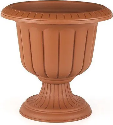 Zdjęcie produktu dla Elegancka donica z terakoty na nóżce 60 cm, 47 l, odporna na promieniowanie UV, wysoka okrągła donica Nergiz