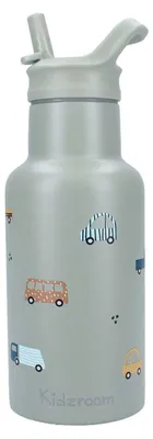 Image de Kidzroom Bouteille d'eau 350?ml pour enfants en acier inoxydable avec paille