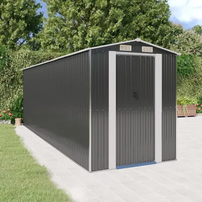 Produktbild von "im Sonderangebot"Geräteschuppen - elegantes Design - Geräteschuppen/Gartenschrank - Anthrazit 192x606x223cm Verzinkter Stahl Promotion423328 - Geräteschuppen