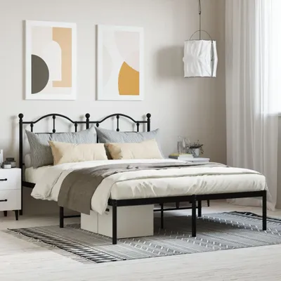 Produktbild von "Rabatt" Bettgestell Komfort - mit Lattenrost - mit Kopfteil Metall Schwarz 140x200 cm - Klassische Betten CC16148