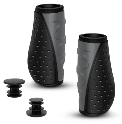 Produktbild von Ergonomische Fahrradgriffe Rutschfest Grau 90mm+90mm 22,2mm Lenker TPR Gummi