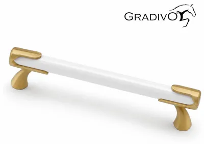 Produktbild von Möbelgriff Küchengriffe Schrankgriff Bügelgriff Schubladengriffe 301 Gold - Weiß 128 mm