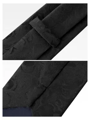Produktbild von Herren Krawatte 8cm Normalbreite Jacquard Krawatte Schlips Binder Langbinder Necktie Business Casual Festivitäten - Schwarz