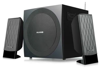 Produktbild von Microlab M-300BT, 2.1 Kanäle, 38 W, Schwarz, Holz, Drehregler, 0,3%