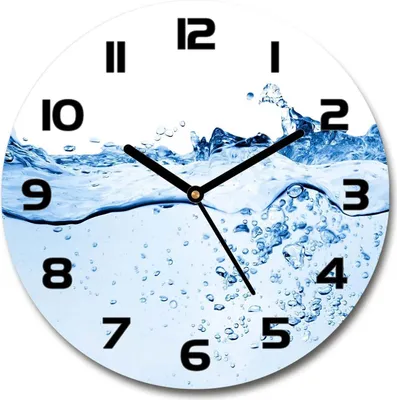 Produktbild von Wanduhr aus Glas 30fi Glasbild Glasuhr Gehärtetes Glas - schwarze-zeiger - Water
