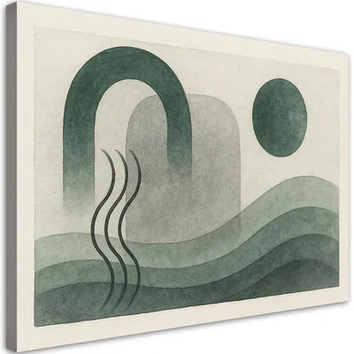 Immagine prodotto di Quadro su tela, Onde astratte Acquerello - 100x70
