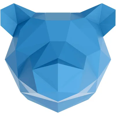 Image de Autocollant 3D « Ours en origami », bleu, 120 x 125 cm