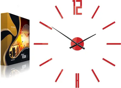 Produktbild von ModernClock, wanduhr rot, Wanduhr, Carlo 75cm, Acrylglas, Wanduhr DIY