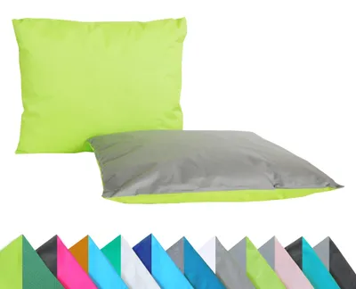 Produktbild von JACK 2er Set Wende Outdoor Kissenhülle Kissenbezug 2-farbig 30x50cm Wasserfest Lounge Kissen Garten Stuhl Lotus Effekt, Farbe:Grau - Grün