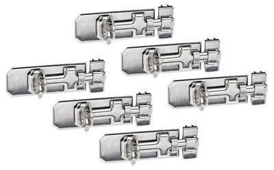 Zdjęcie produktu dla Alberts 858391 Śruba zabezpieczająca z płaskim uchwytem i dołączoną pętlą, stal nierdzewna, płytka 100 x 40 mm, zestaw 6 szt