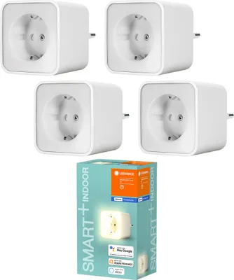Produktbild von 4 x Ledvance Smart+ Plug Steckdose & Nachtlicht Weiß App Google Alexa Apple Bluetooth