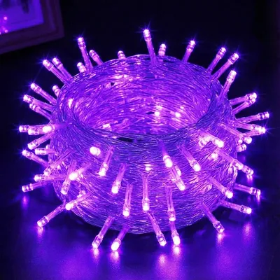 Obrázek produktu pro 20M 200LEDs 8 režimů pohádkové světla napájení LED vánoční pohádkové světla průhledný kabel pokoj dekorace světlo strana zahrada vánoční strom osvětlení, fialová
