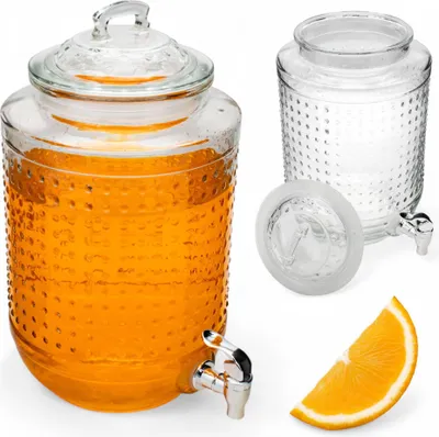 Zdjęcie produktu dla Słój Szklany z Kranikiem 8L Słoik Dzbanek Beczka na Napoje Lemoniadę Sok