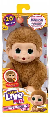 Produktbild von Little Live Pets Mini Affe Pepi Peach interaktiv 26766 ca. 19 cm ab 4 Jahren