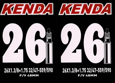 Produktbild von 2x Kenda Schlauch Fahrradschlauch 26 Zoll SV Sklaverandventil  x 1,3/8+1,75