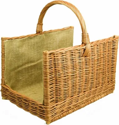 Produktbild von Kaminkorb Holzkorb Kaminholzkorb aus Weide mit Jute 45 cm