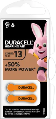 Produktbild von Duracell Batterie Hörgeräte EasyTab 13 (PR48) NEU 6St.