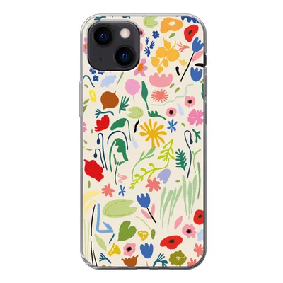 Produktbild von MuchoWow® Handyhülle Schutzhülle Hülle für iPhone 13 mini Blumen - Muster - Pflanzen Silikon Softcase Handy Hülle - Softcase