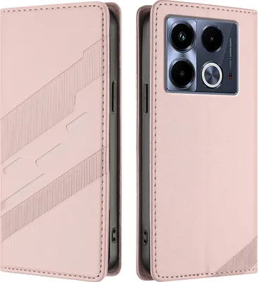 Produktbild von Hülle für Infinix Note 40 5G, Kunstleder Brieftaschen Handyhülle mit Kartenfach und Standfunktion Pink