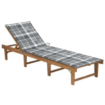 Produktbild von Klappbare Sonnenliege mit Auflage Akazie Massivholz
