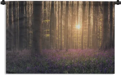 Produktbild von MuchoWow® Wandteppich Wandbehang Frühling - Blumen - Wald 120x80 cm Tapisserie Dekoration Wandtuch - Wanddekorationen - Wandtücher