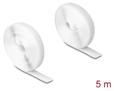 Productafbeelding van Delock Duurzame klittenbandset met plakband en fluweelband, lengte 5 meter, breedte 20 mm, wit