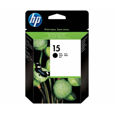 A product package for an HP ink cartridge, featuring a floral design.