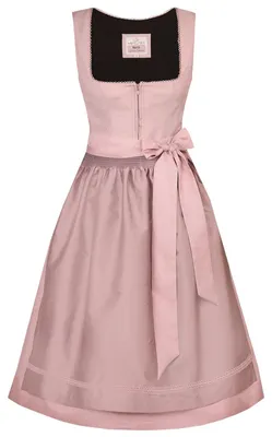 Produktbild von MarJo Dirndl MAUTH Midi Mauve Jacquardstoff mit Taft Schürze 65 cm Rocklänge