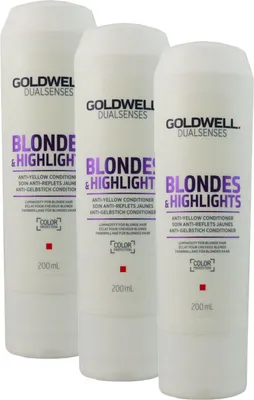Produktbild von Goldwell Blondes & Highlights 3 x 200 ml Anti-Yellow Conditioner Set