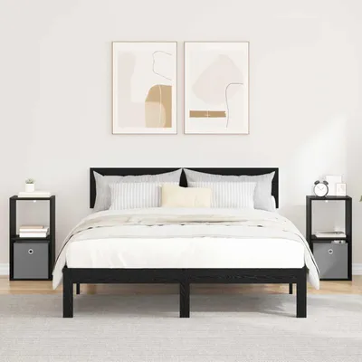 Productafbeelding van vidaXL Nachtkastje, 2 stuks, zwart, eikenlook, 30,5 x 27 x 59,5 cm