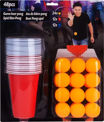 Produktbild von Beer Pong 48-teiliges Set - Trinkspiel Bier Pong (24 Bälle, 24 Becher)