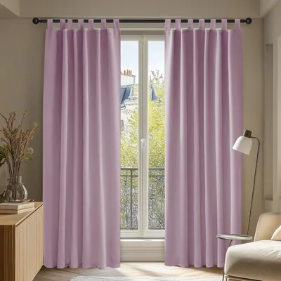 Produktbild von Verdunkelungsvorhang Schlaufenvorhang Thermo Lärmschutz Hellpink 245x140 cm 2er Set