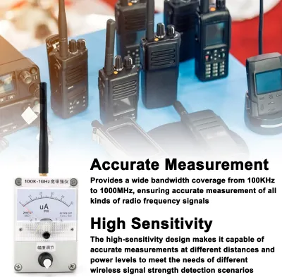 Zdjęcie produktu dla miernik natężenia pola o szerokości pasma od 100 kHz do 1 GHz Wskaźnik natężenia pola o wysokiej czułości z wbudowaną funkcją automatycznego tłumienia