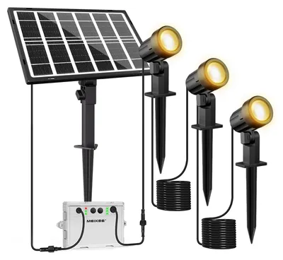 3er-Set Solar-Tuinleuchten, 2700K, IP66, 5000mAh, warmweiß