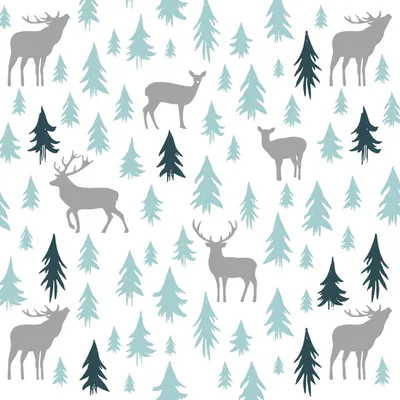 Produktbild von 20 Servietten Earth Xmas - Tiersilhouetten im Wald 33x33cm