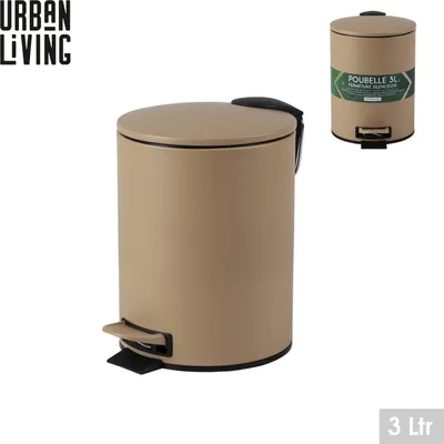 Produktbild von Urban Living 3 Liter Tret-Mülleimer Kosmetikeimer Tretmülleimer 44026 sandfarben