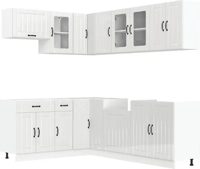 Produktbild von 11-tlg. Küchenschrank-Set Lucca Hochglanz-Weiß Holzwerkstoff
