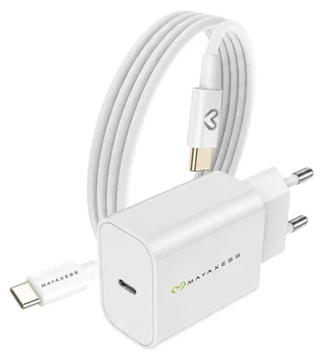 Image de Mayaxess, chargeur 20 W pour Xiaomi 15 Ultra + câble USB-C de 1 m, blanc