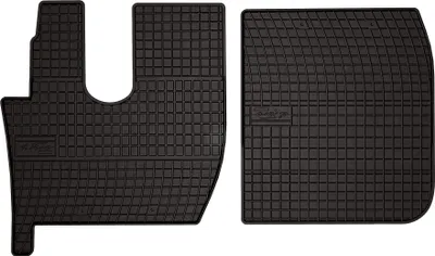 Produktbild von Gummifußmatten passend für Ford F-MAX (Lkw, Bj. 2018-) –  schwarz, passgenau, mit Befestigungen set 2 Stk. - Gummi-Automatten